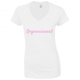 Ladies SoftStyle V-Neck T-Shirt Ongevaccineerd